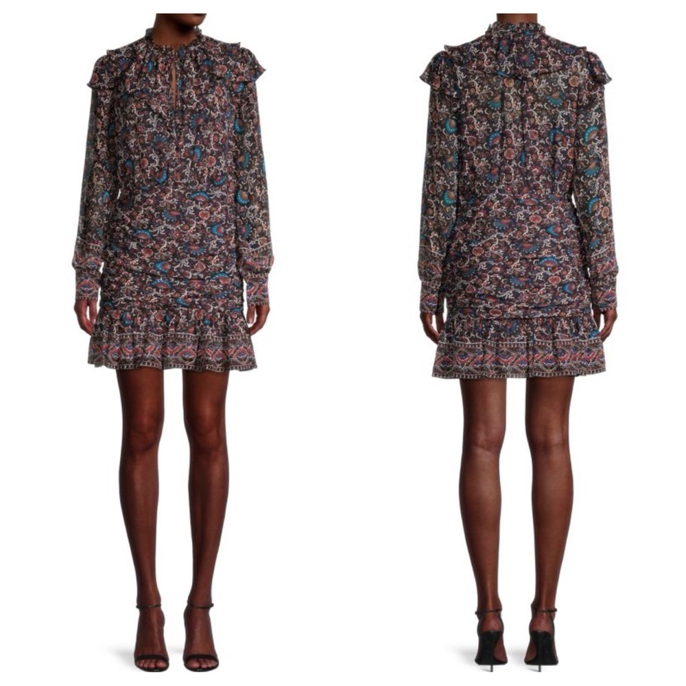 NWT VERONICA BEARD
​Jaylene Paisley-Print Silk Mini Dress (1)